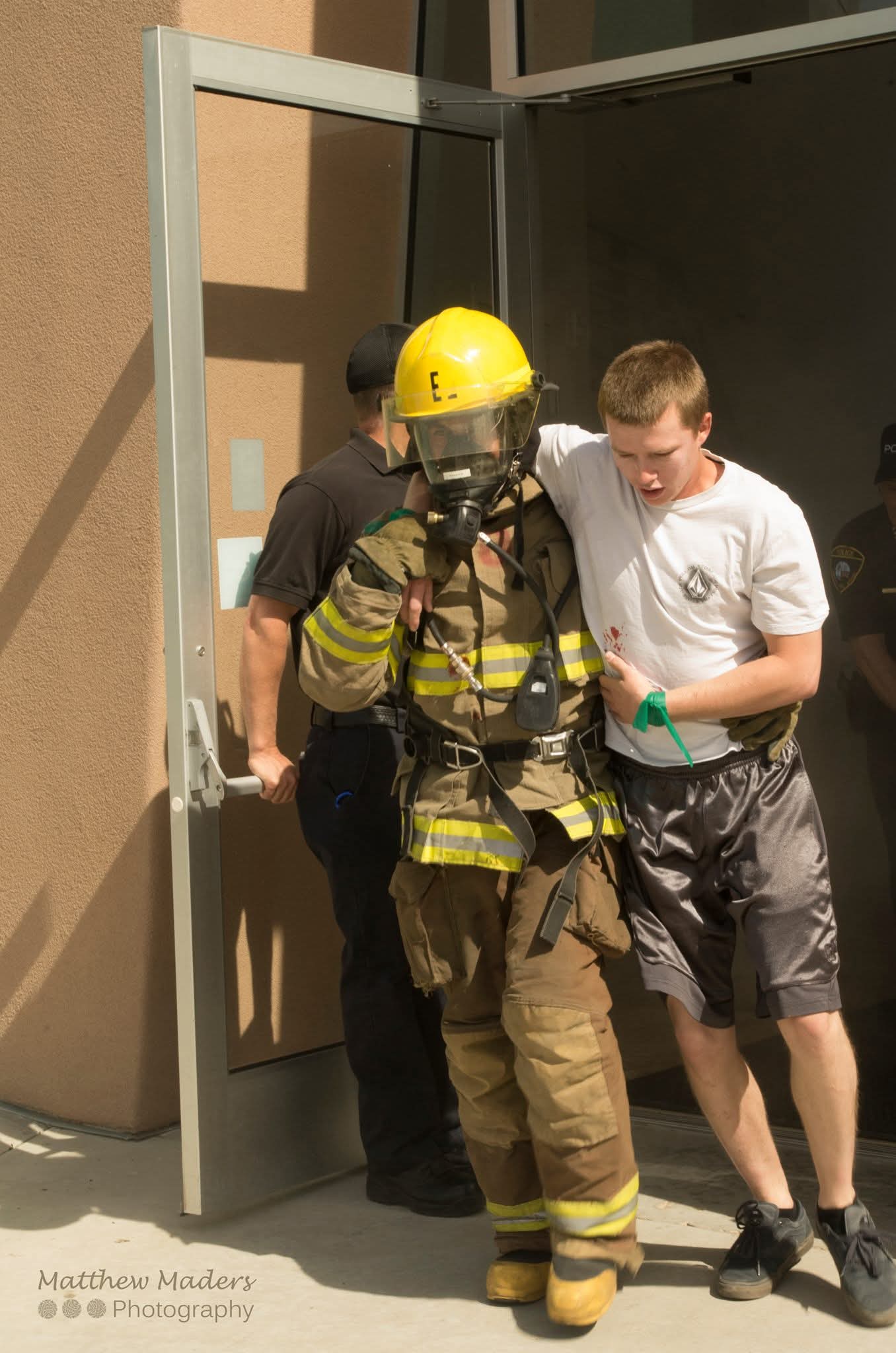 Matthew during fire academy training